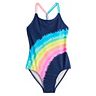 Girls 4-16 SO® Bright Rainbow One-Piece Swimsuit
