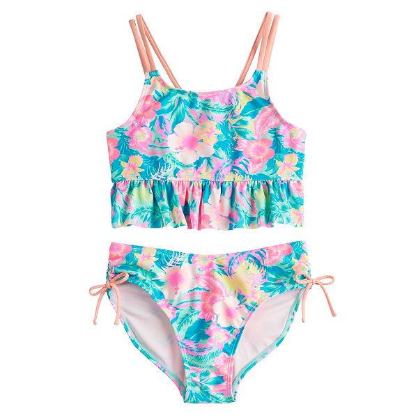 Girls 7-16 SO® Electric Island Top & Bottoms Swimsuit Set