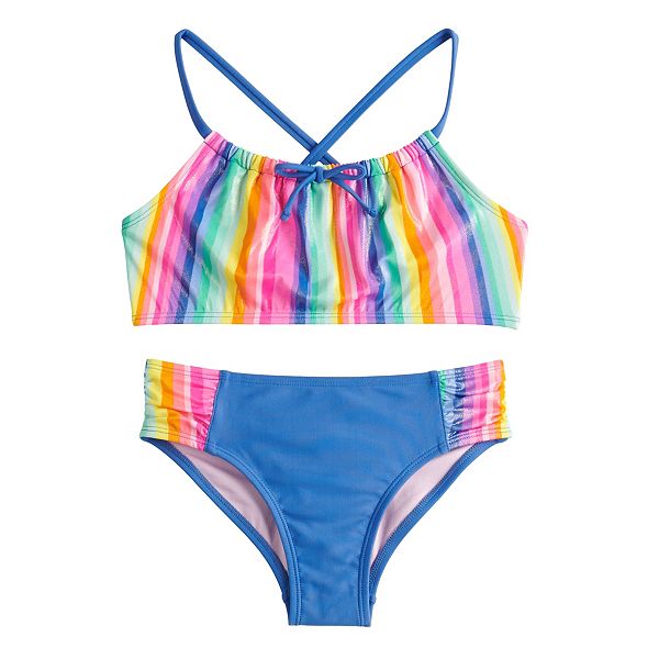 Girls 4-16 SO® Candy Stripes Bikini Top & Bottoms Swimsuit Set