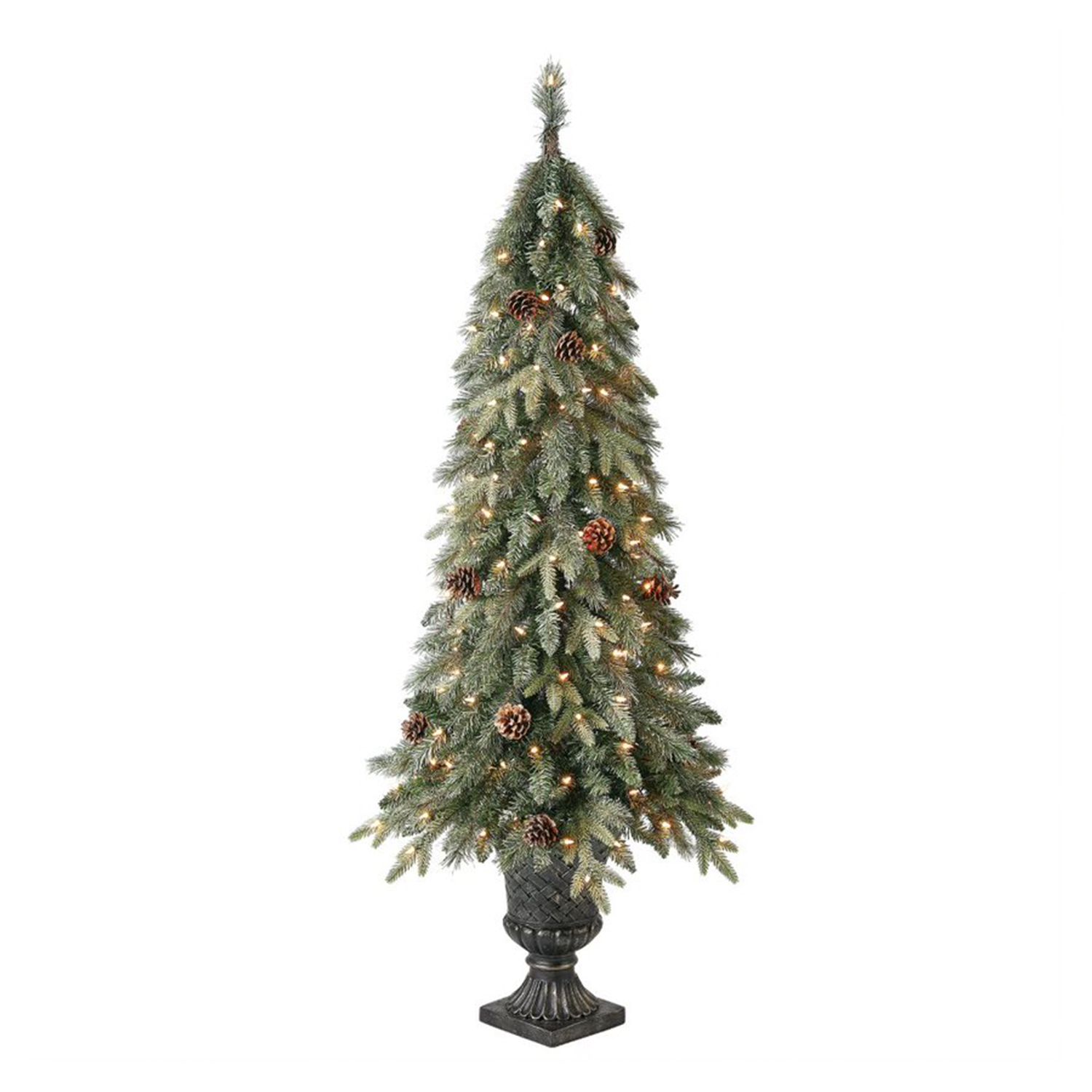Image for Home Heritage Entryway 5 Foot Christmas Tree With White Lights and Pinecones at Kohl's.