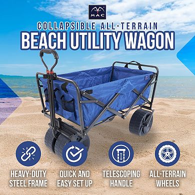 Mac Sports Collapsible Folding All Terrain Outdoor Beach Utility Wagon Cart