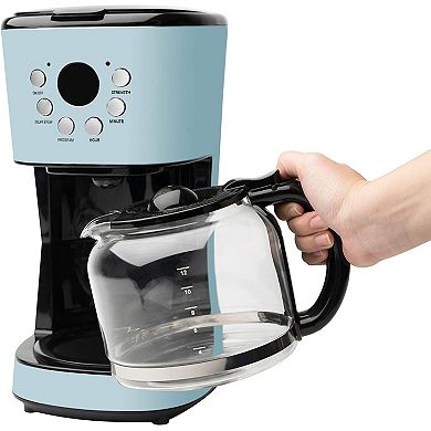 Haden Heritage 12 Cup Programmable Vintage Retro Home Coffee Maker Machine, Blue