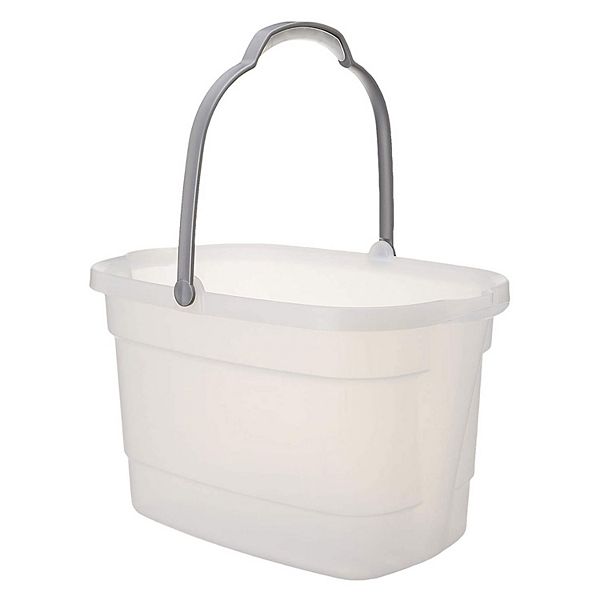 Casabella Cleaning Storage Caddy with Handle for 4-Gallon Rectangular  Bucket, Clear/Silver