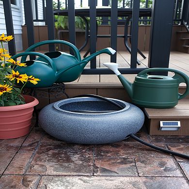 The HC Companies 21 Inch Plastic Outdoor Hose Storage Hideaway Pot, Terra Cotta