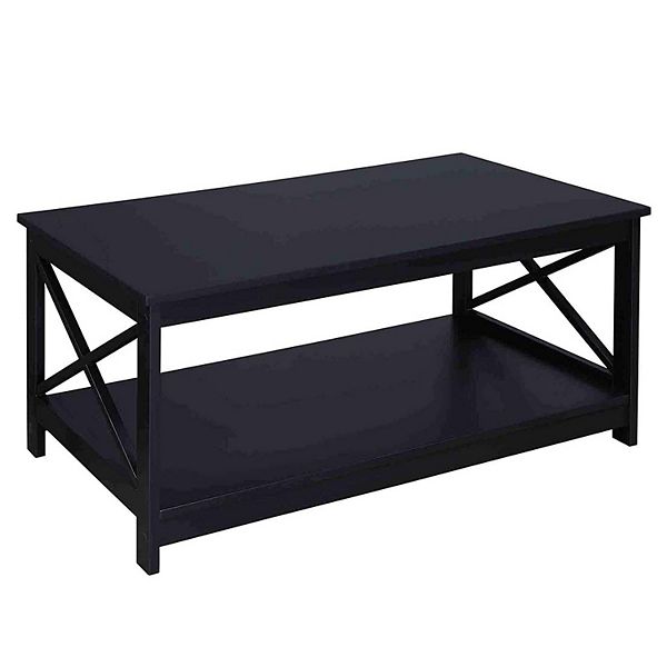 Convenience Concepts Oxford X Frame Coffee Table with Open Bottom Shelf