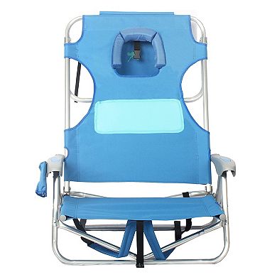 Ostrich Ladies Comfort & On-your-back Outdoor Beach Pool Reclining Chair, Blue