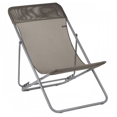 Lafuma Maxi Transat Folding Camping Steel Mesh Sling Chair, Graphite (2 Pack)