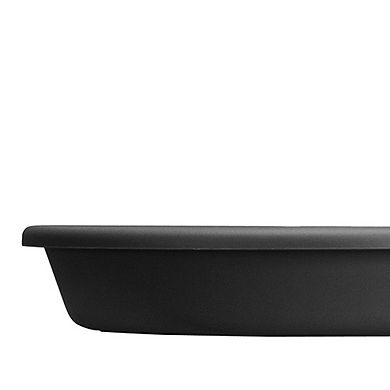 HC Companies Classic 21.13 Inch Round Saucer Tray for 24 Inch Flower Pots, Black