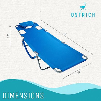 Ostrich Chaise Lounge Folding Portable Sunbathing Pool Beach Chair