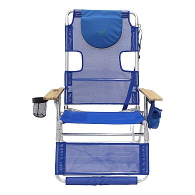 Ostrich Altitude 3n1 High Back Outdoor Beach Lounge Chair With Footrest, Blue