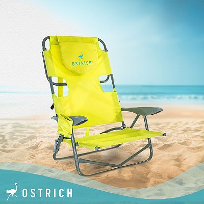 Ostrich On your back Outdoor Reclining Beach Lounge Pool Camping Chair Green