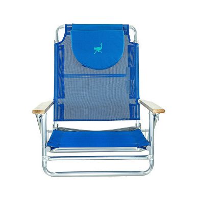 Ostrich South Beach Sand Chair, Portable Outdoor Camping Pool Recliner, Blue