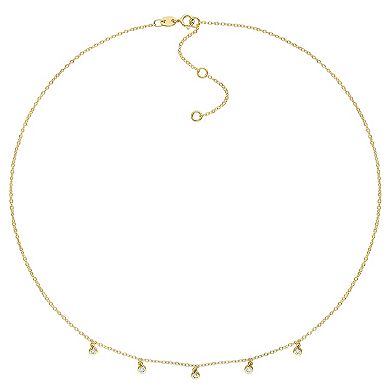Stella Grace 18k Gold Over Silver 1/6 Carat T.W. Lab-Grown Diamond Station Necklace