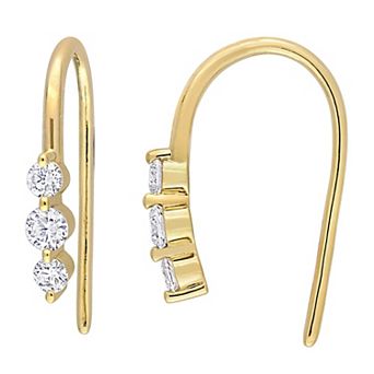Stella Grace 18k Gold Over Sterling Silver 1/2 Carat T.W. Lab-Grown Diamond Hook Earrings