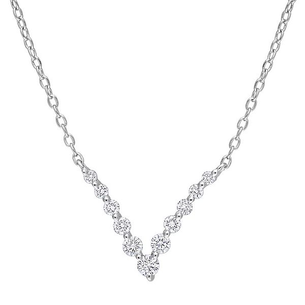 Stella Grace Platinum Over Silver 1/3 Carat T.W. Lab-Grown Diamond ...