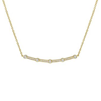 Stella Grace 18k Gold Over Sterling Silver 1/3 Carat T.W. Lab-Grown Diamond Bar Necklace