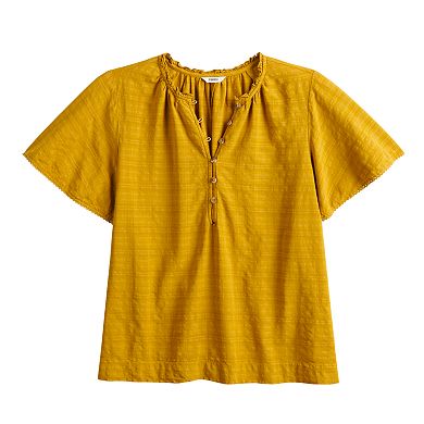 Petite Sonoma Goods For Life® Flutter Short Sleeve Top