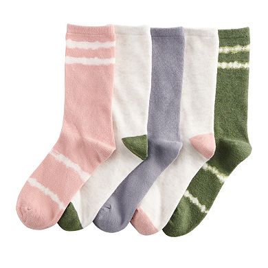 Women's Sonoma Goods For Life® 5-Pack Tonal Tie-Dye Crew Socks