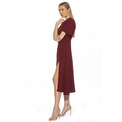 Women's ALEXIA ADMOR Boatneck Flutter Sleeve Fit & Flare Dress