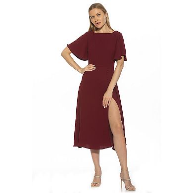 Women's ALEXIA ADMOR Boatneck Flutter Sleeve Fit & Flare Dress