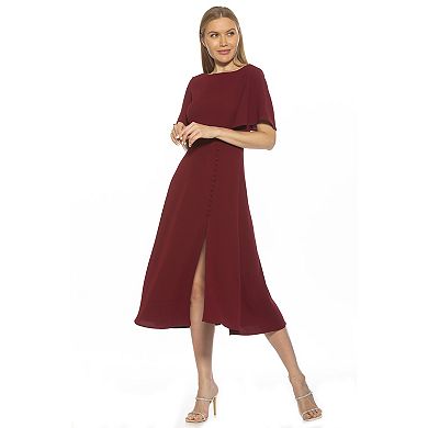 Women's ALEXIA ADMOR Boatneck Flutter Sleeve Fit & Flare Dress