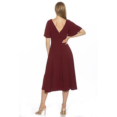 Women's ALEXIA ADMOR Boatneck Flutter Sleeve Fit & Flare Dress