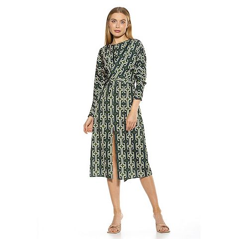 Женские платья ALEXIA Women's ALEXIA ADMOR Crewneck Draped Midi Dress