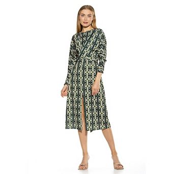 Women's ALEXIA ADMOR Crewneck Draped Midi Dress