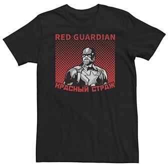 Big & Tall Marvel Black Widow Halftone Red Guardian Portrait Tee