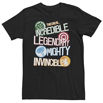 Big & Tall Marvel Avengers Father's Day Dad Words Tee