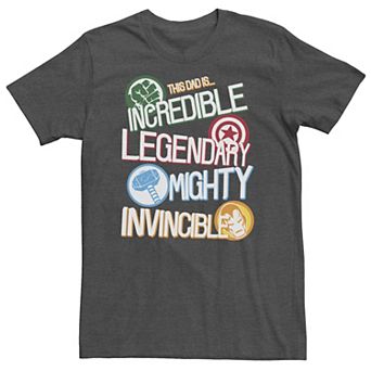 Big & Tall Marvel Avengers Father's Day Dad Words Tee