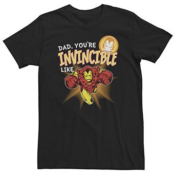 Big & Tall Marvel Iron Man Invincible Dad Father's Day Tee
