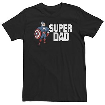 Big & Tall Marvel Father's Day Captain America Super Dad Portrait Tee