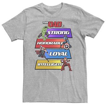 Big & Tall Marvel Hulk Captain America Thor Iron Man This Dad Is Panels Tee