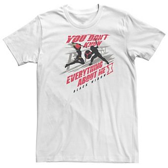 Big & Tall Marvel Black Widow You Don't Know Everything About Me Tee