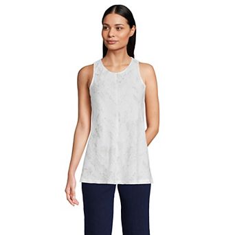 Women's Lands' End Linen Sleeveless Shirt