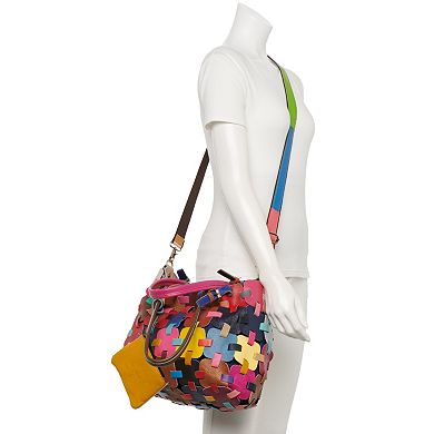 AmeriLeather Colby Leather Tote Bag and Coin Pouch Set