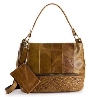 AmeriLeather Colton Leather Shoulder Bag and Coin Pouch Set