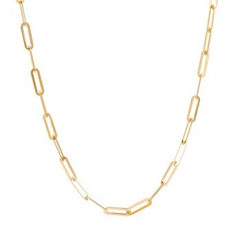 Everlasting Gold 10k Gold Paper Clip Chain Necklace