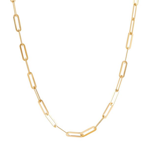 Gold Paper Clip Chain Necklace KCL 34 – Kaashusa