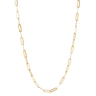 Everlasting Gold 10k Gold Paperclip Chain Necklace