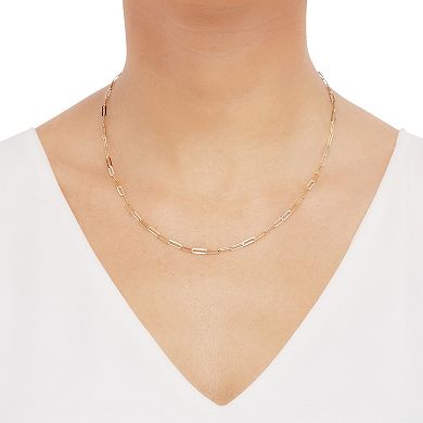 Everlasting Gold 10k Gold Paperclip Chain Necklace