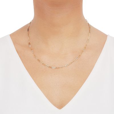 Everlasting Gold 10k Gold Paper Clip Chain Necklace