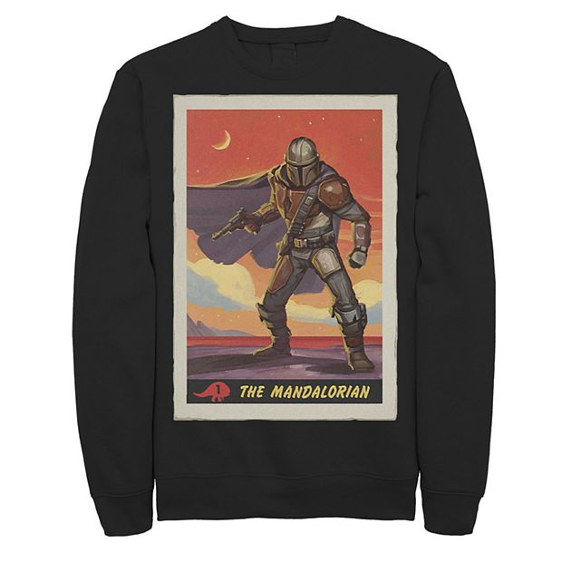 Men's Star Wars: The Mandalorian Trading Card Sweatshirt, Size: XL, Black