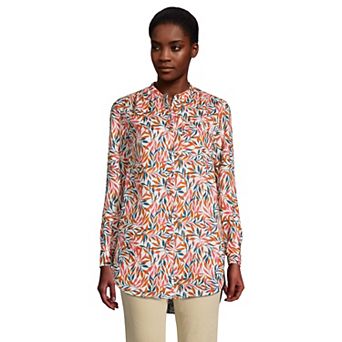 Women's Lands' End Linen A-Line Tunic Shirt