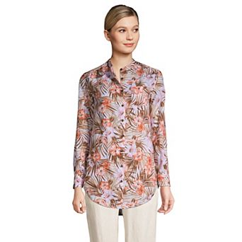 Women's Lands' End Linen A-Line Tunic Shirt