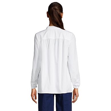 Women's Lands' End Poplin Peasant Top