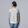Women's Simply Vera Vera Wang Pattern Crewneck Sweater