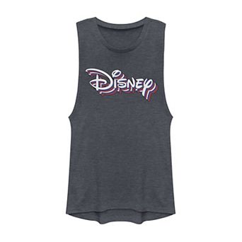 Juniors' Disney's Rainbow 3D Logo Muscle Tank Top