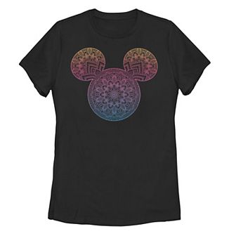 Juniors' Disney's Mickey & Friends Mandala Mickey Ears Tee